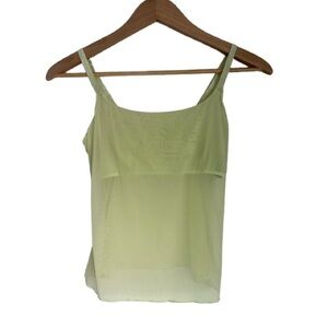 Natori Womens Medium Y2K Underneath Sheer Mesh Camisole Top Dopamine Lime Green
